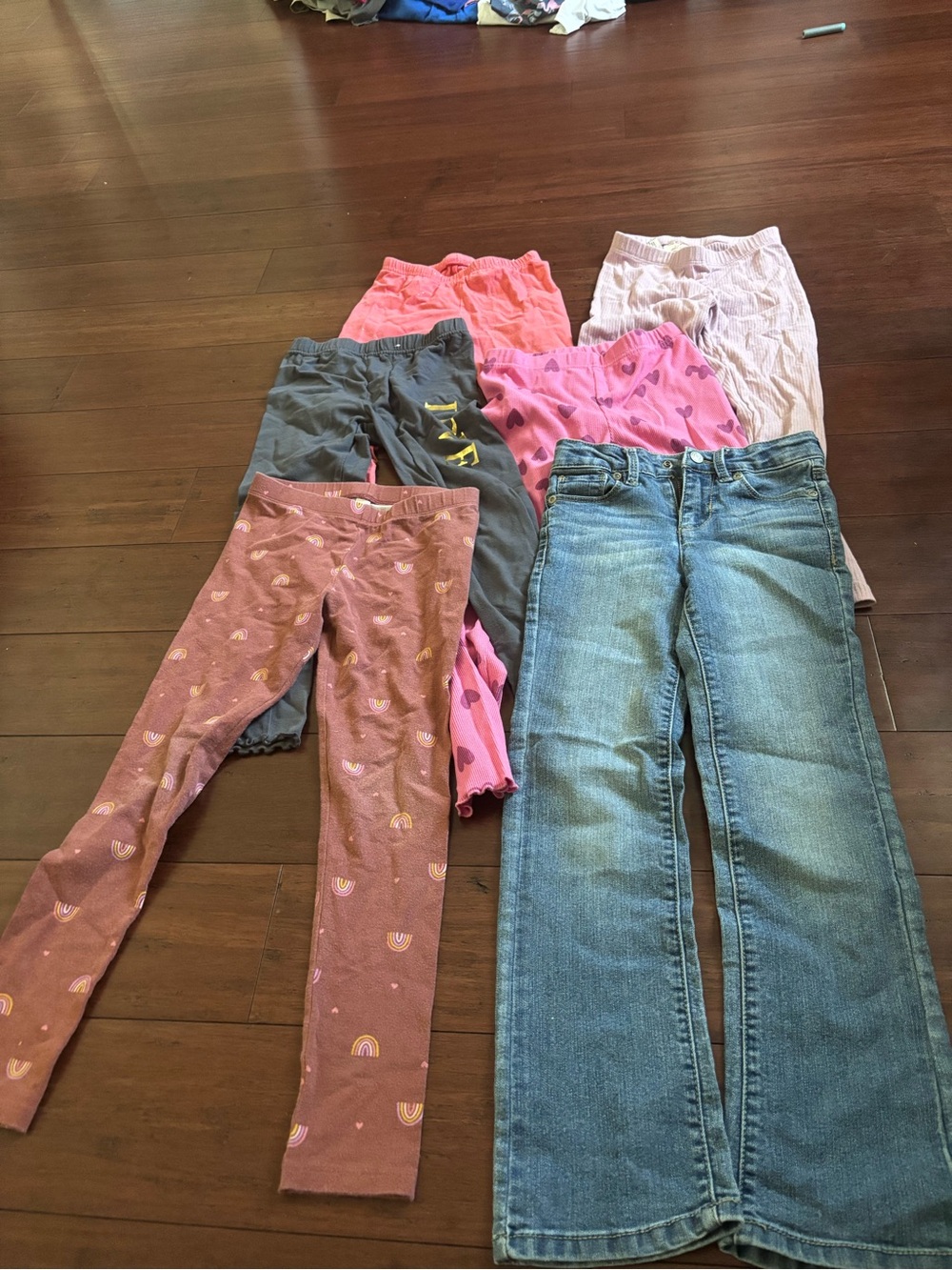 Girls' Pink and Denim Leggings & Jeans Mix - Assorted Pink Tones
